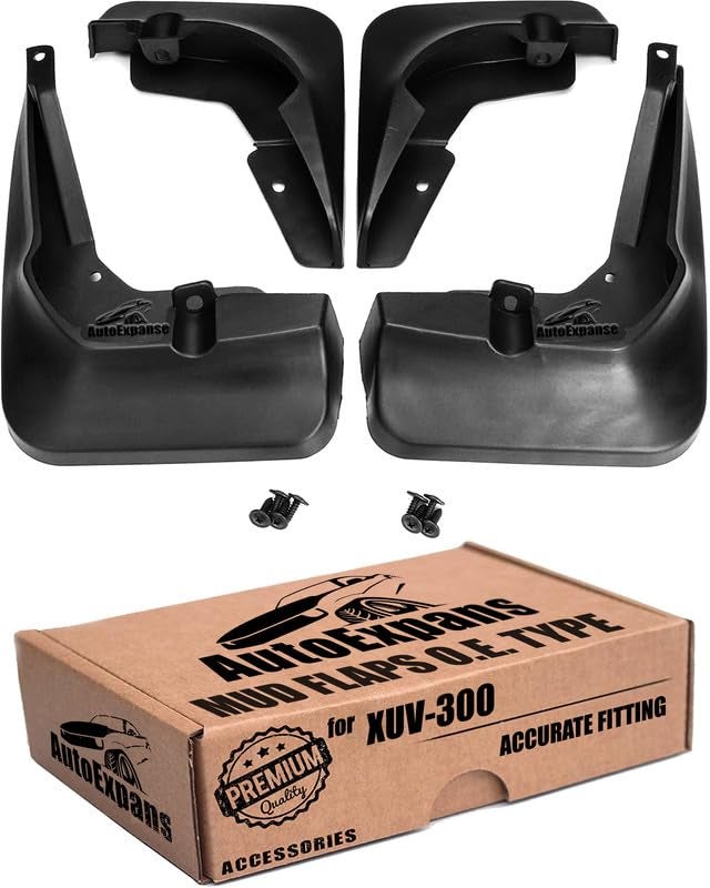AutoExpanse car mud Flap for XUV-300 / Front and Rear O.E Type Mud Flaps ABS Plastic only for XUV-300 - Image 1