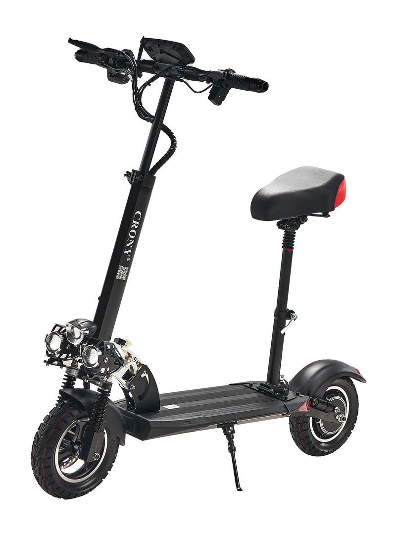 سكوتر كهربائي V10 بشاشة LED كبيرة، محرك 1200 واط، بطارية 48 فولت 12 أمبير/ساعة، أقصى سرعة 28-42 ساعة، مدى 12-25 ميلاً، إطارات مطاطية للطرق الوعرة 10 بوصات، فرامل قرصية مزدوجة، نظام تعليق أمامي وخلفي، هيكل من الألومنيوم قابل للطي، مصابيح أمامية ثلاثية LED، إضاءة قاعدة LED، سكوتر كهربائي للبالغين/المراهقين مع مقعد، سعة تحميل 265 رطلاً، لوح تزلج كهربائي سريع للتنقل في المناطق الحضرية للمراهقين والبالغين، مدى طويل، دراجة كهربائية بإطارات صلبة وتصميم سهل الطي، سكوتر كهربائي سريع للتنقل في المناطق الحضرية، سكوتر مثالي للمغامرات الخارجية، - Image 1