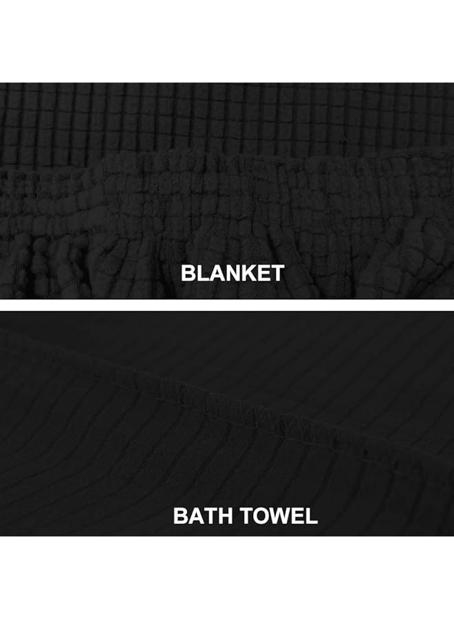 erorex Chair Covers For Dining Room Set Of 4 Parson Chair Slipcovers Stretch Dining Seat Covers Kitchen Chair Covers Covers For Chairs Black - Image 4