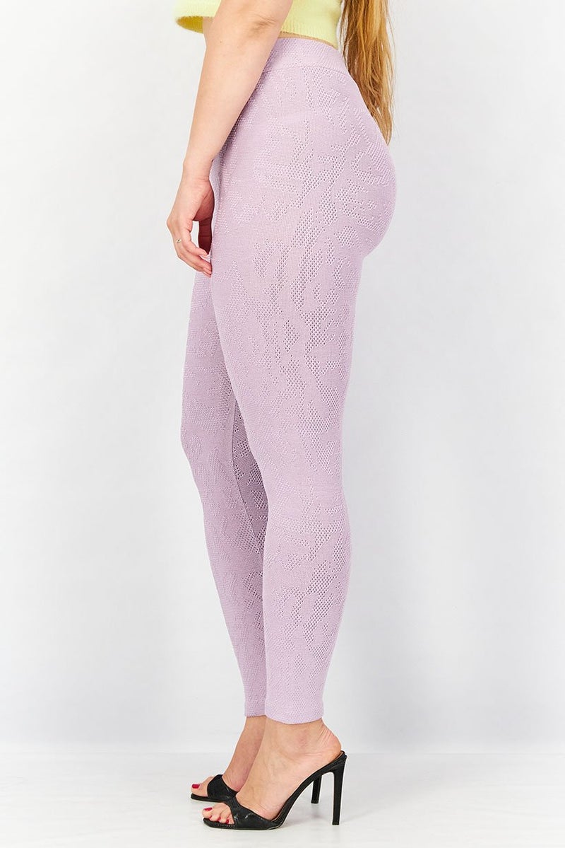 Reserved Women Regular Fit Textured Pull On Pants, Lavender - Image 2