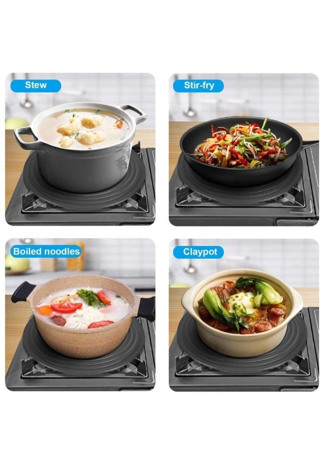 Gas Stovetop Heat Diffuser Plate for Cookware Protection and Fast Defrosting - Multifunctional Round Simmer Plate with Clip (24cm)