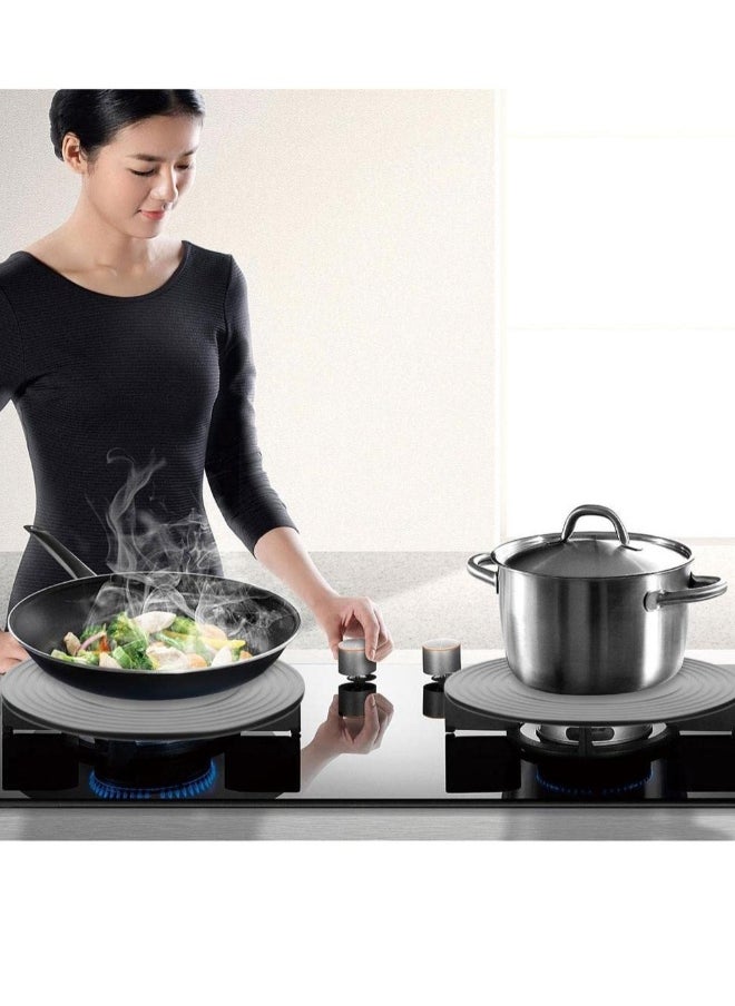 Gas Stovetop Heat Diffuser Plate for Cookware Protection and Fast Defrosting - Multifunctional Round Simmer Plate with Clip (24cm)