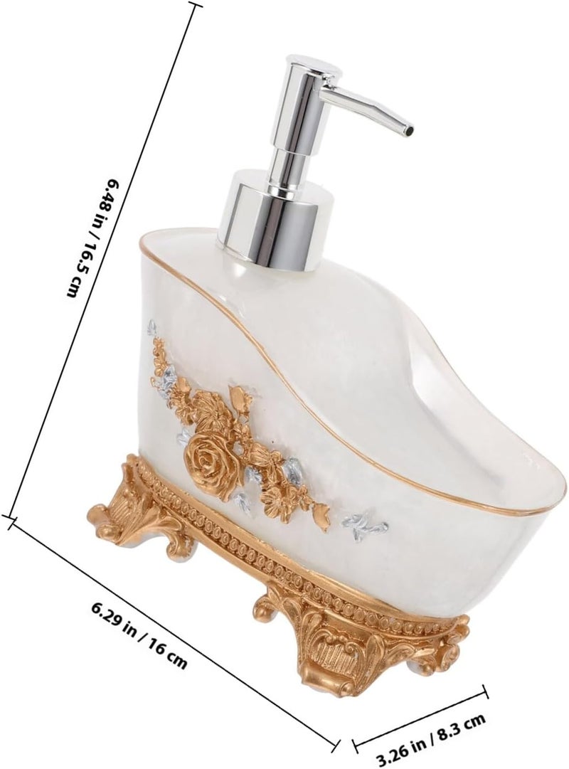 Refillable Bathtub-Shaped Shower Dispenser with Pump, Vintage Style Body Wash and Shampoo Bottle, Navy Blue and Pearl White, Bathroom Accessory for Shower Use - Image 2