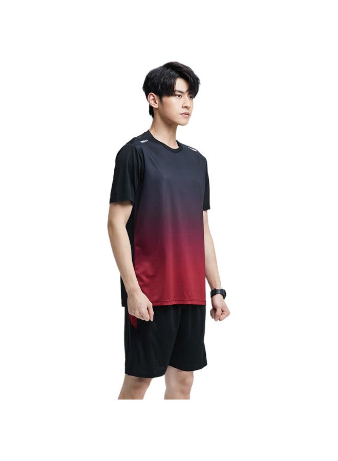 BURUITE Men'S Sports Set, Summer Fitness Clothing, Quick-Dry Short-Sleeve T-Shirt, Basketball And Badminton Training Shorts, Running Gear - Image 3