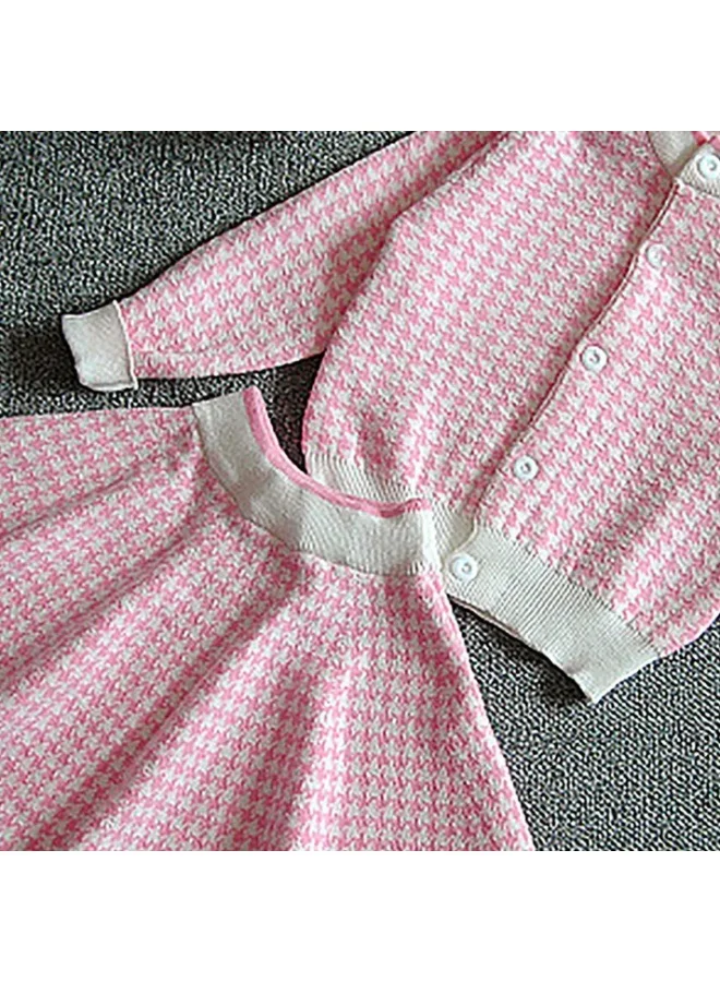 LITTLE SURPRISE BOX Houndstooth Knit Dress