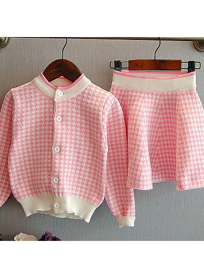 LITTLE SURPRISE BOX Houndstooth Knit Dress