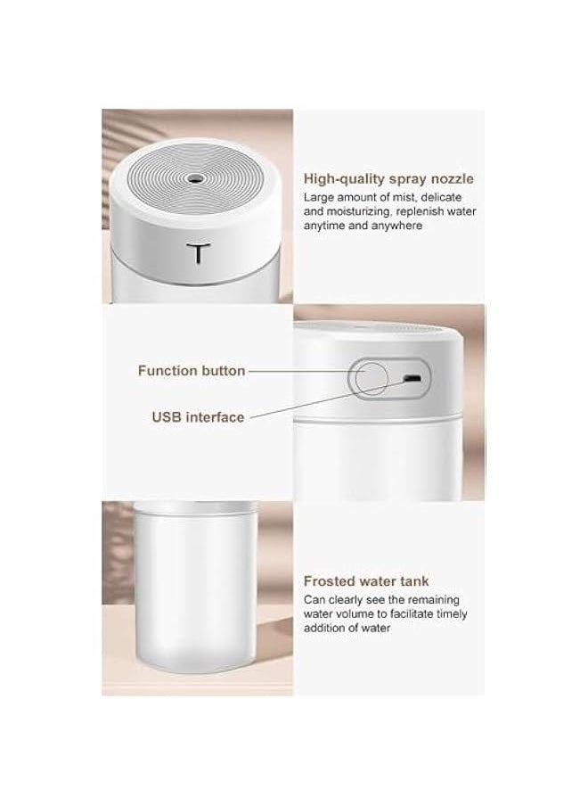 Humidifiers 360ml Cool Mist Humidifiers Air Humidifier Ultrasonic Quiet Humidifier with Night LightUSB Desktop Mini Humidifier Waterless Auto ShutOff for Home Baby Bedroom Office Travel - pzsku/ZC8EF5D51C456EF759E82Z/45/_/1727661331/40d26dcc-6dae-481e-8106-4f42665cb845