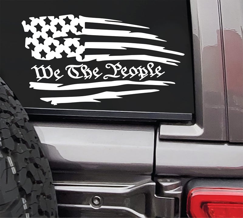 MAZ DISTRIBUTIONS â€“ We The People Sticker â€“ Vinyl Decal for Laptop â€“ Removable Waterproof Sticker for Waterbottle â€“ Useable Indoor and Outdoor for Mailbox â€“ Easy use for Car, SUV and Van â€“ MAZ 413 - Image 1