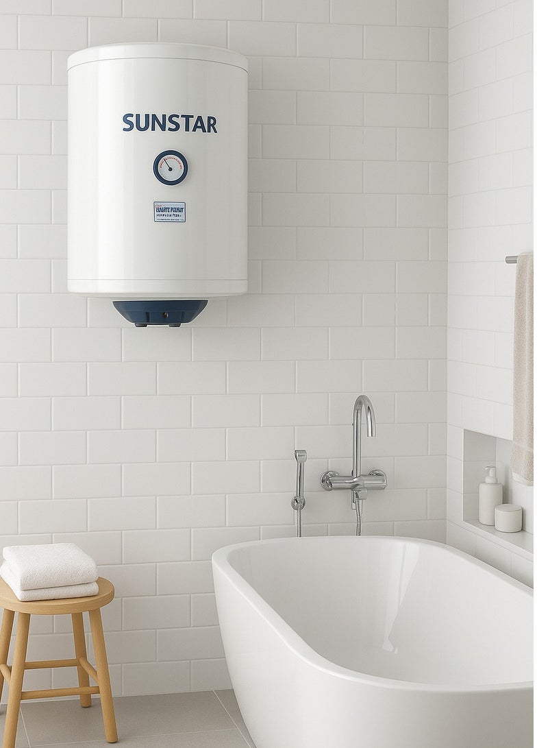 SUNSTAR سخان مياه سعة 50 لتر 2000 واط - صنع في عُمان (أفقي) - Image 2