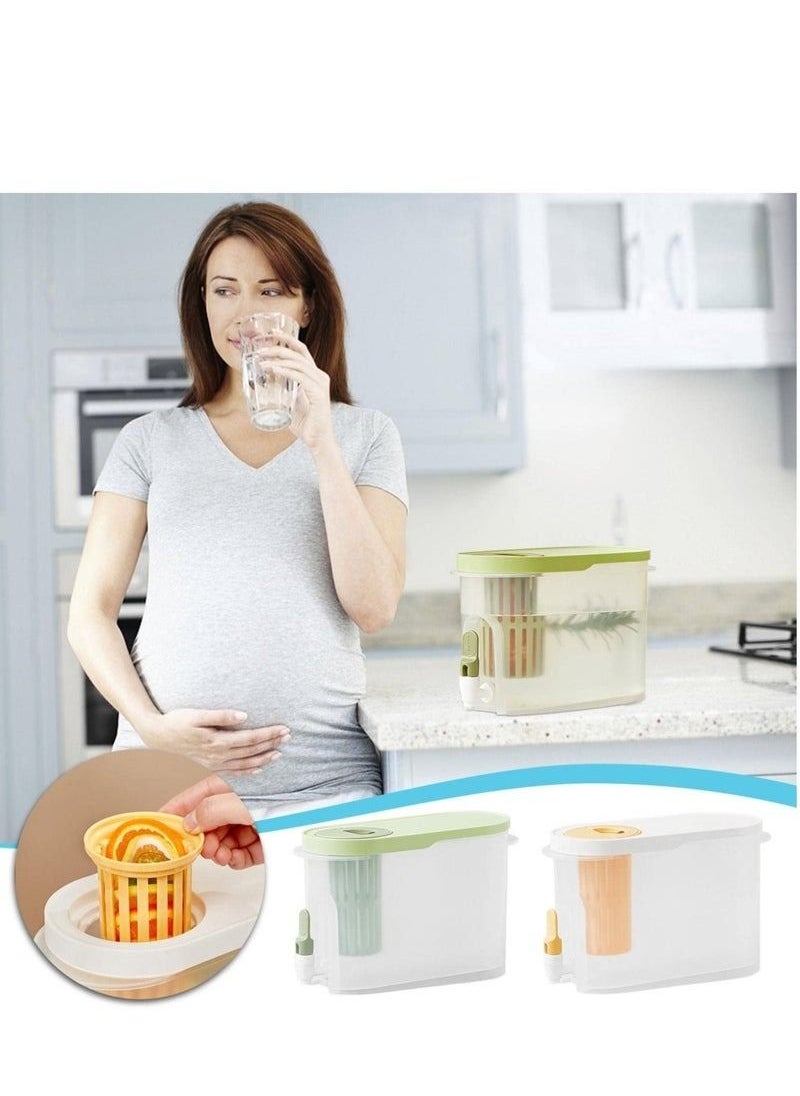 XiuWoo - 3.9L Creative Large Capacity Refrigerator Cold Kettle with Faucet Juice Fruit Container Water Jug Home teapot Ice Pot Drinkware Bucket with Filter - Image 1