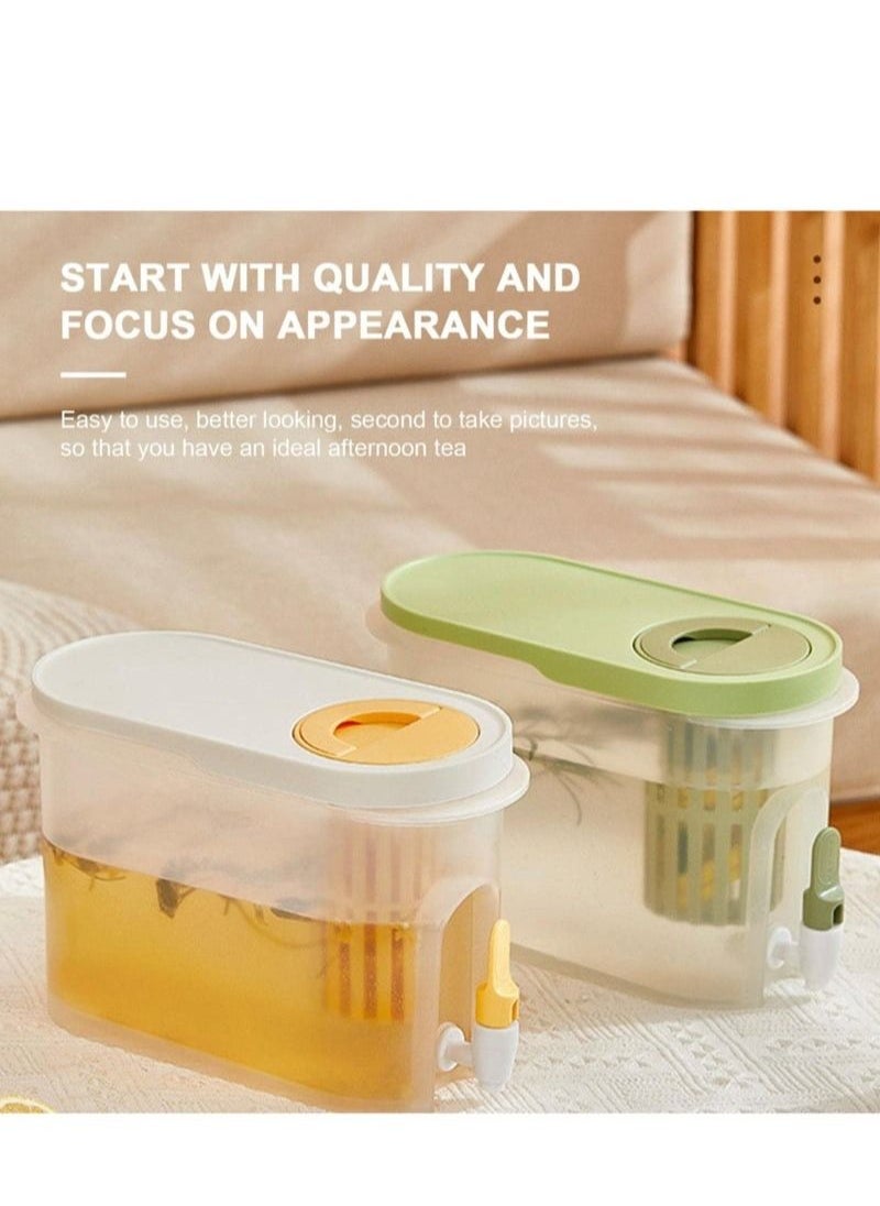 XiuWoo - 3.9L Creative Large Capacity Refrigerator Cold Kettle with Faucet Juice Fruit Container Water Jug Home teapot Ice Pot Drinkware Bucket with Filter - Image 1
