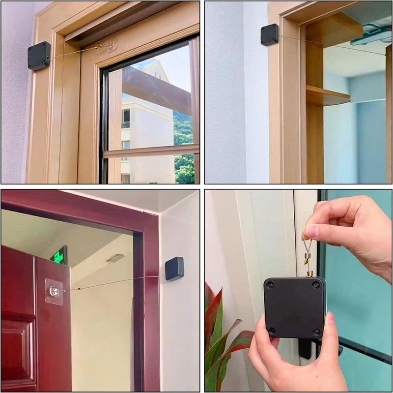 POPLEY Automatic Sensor Door Closer Residential Sliding Screen Door Closer Commercial Multifunctional Door Closer Auto Door Closer with Steel Drawstring Pack of 1 - Image 3