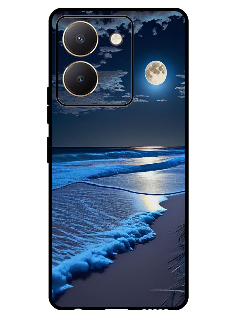 Theodor Protective Case Anti Scratch Shock Proof Bumper Cover For Vivo Y27s Waves And Moon - Image 1