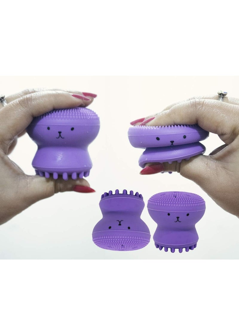 Prime by javaudan Face Scrubber Cleansing Brush Face Exfoliator Brush Octopus Shape Facial Cleansing Brush, Small Silicone Facial Cleanser Exfoliating Scrubber Face Washing Brush Deep Pore Cleaning for Skin Care  - Image 2