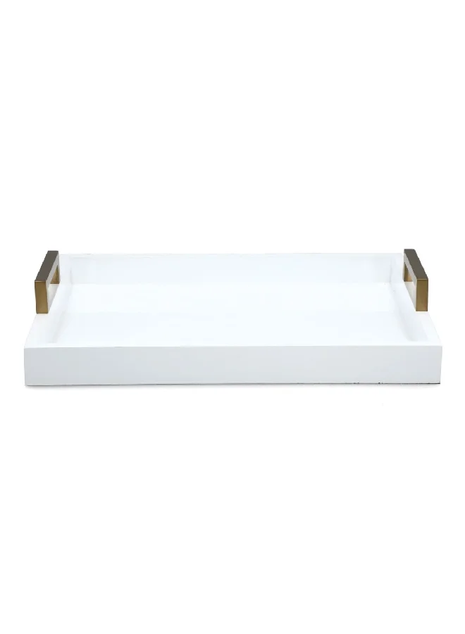 Felli Rectangular Wooden Serving Tray with Handle White 40 cm Y1K150056-W