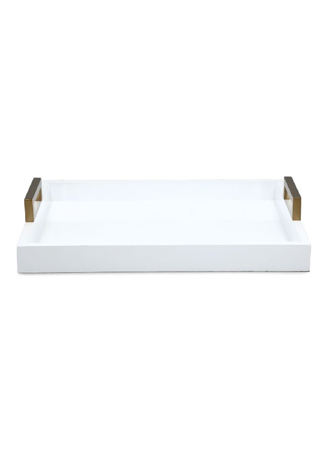 Felli Rectangular Wooden Serving Tray with Handle White 40 cm Y1K150056-W 