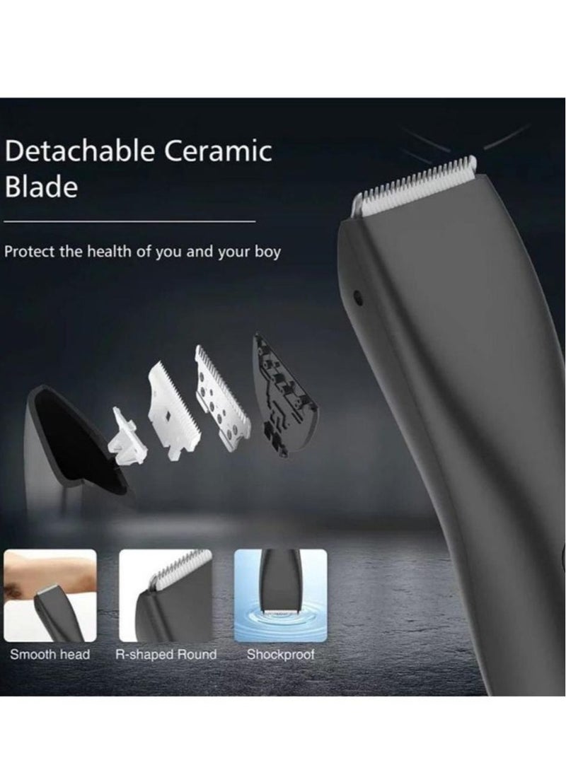 Denx - Professional Trimmer Below The Belt Trimmers Built Hair Clippers Effortlessly Trim Hair Waterproof Groin & Body Shaver Home Barber Kit with Universal USB Charging - Image 1