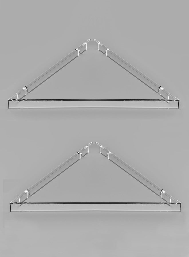 evron Corner Shelf Wall Mount, Acrylic Corner Shelves for Bathroom & Kitchen, Living Room, Space-Saving Wall Mounted Corner Storage - Set of 2, Multiple Colors (Clear) - Image 1