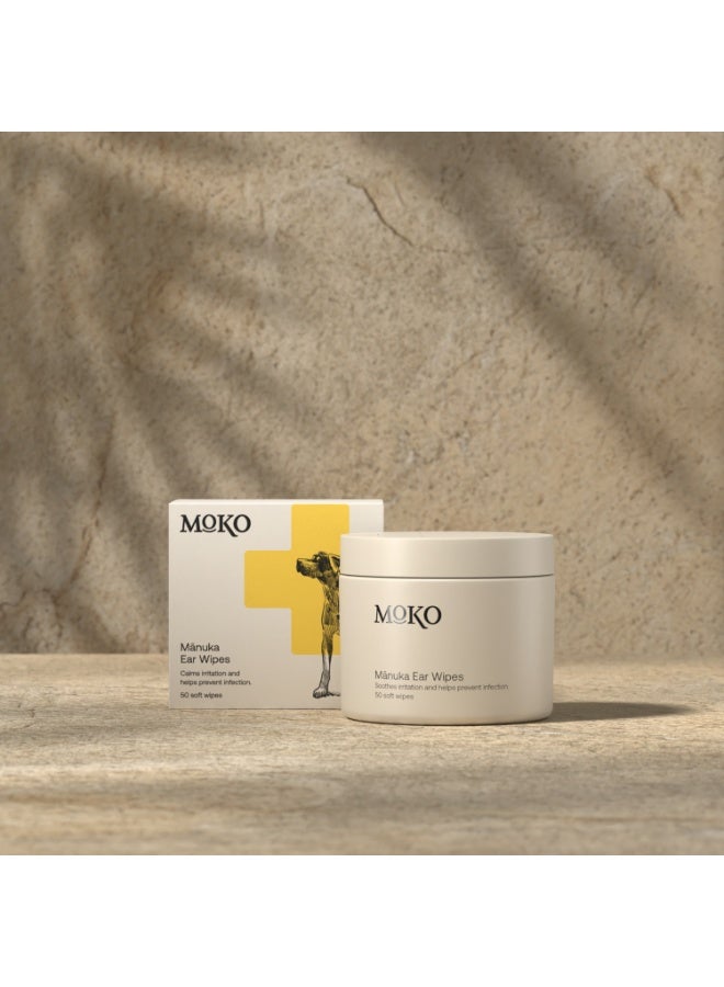 Moko Manuka Ear Wipes for Dogs (50 Sheets) – Advanced Antibacterial Formula with Natural Manuka Honey, Deodorising & Soothing Pet Ear Cleaner for Wax and Debris Removal, Safe for Daily Use - Image 4
