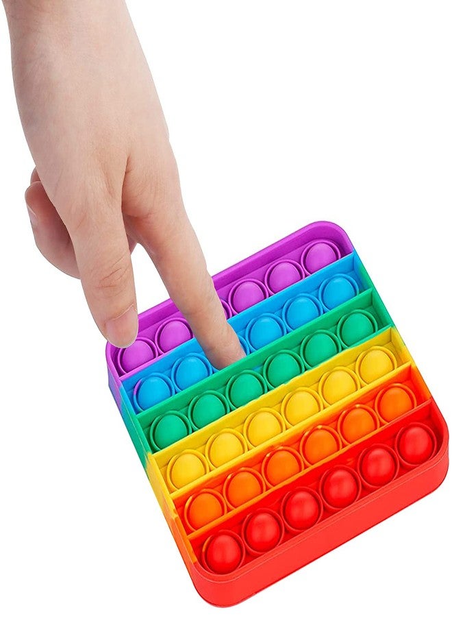 Gabbar? Stress Relief Rainbow Colour Push Bubble Pop Bubble Sensory Fidget Toy - Square Shape - Image 1