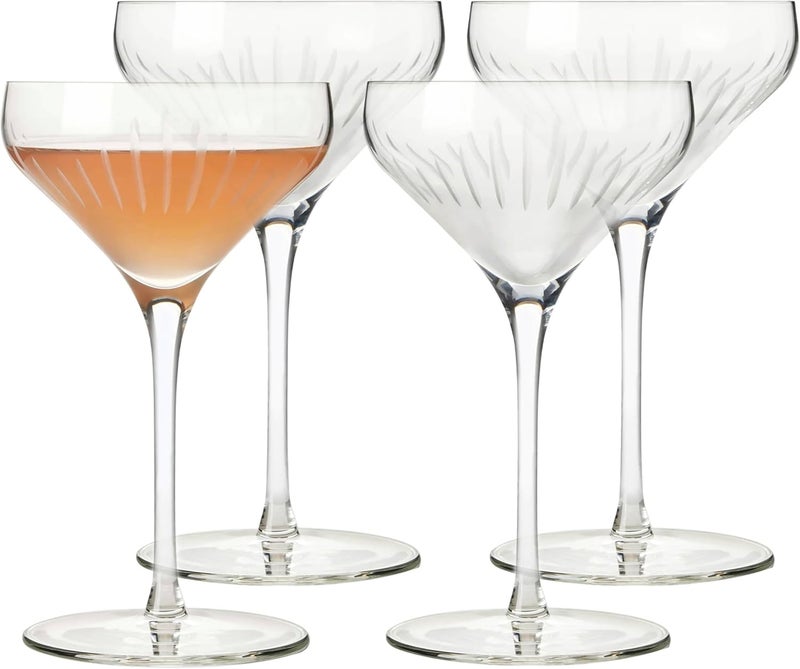 LIBBEY Signature Greenwich Coupe Cocktail Glasses Set of 4, Dishwasher Safe 8 Oz Coupe Wine Glasses, Stemmed Cocktail Glasses for Weddings, Birthdays - Image 1