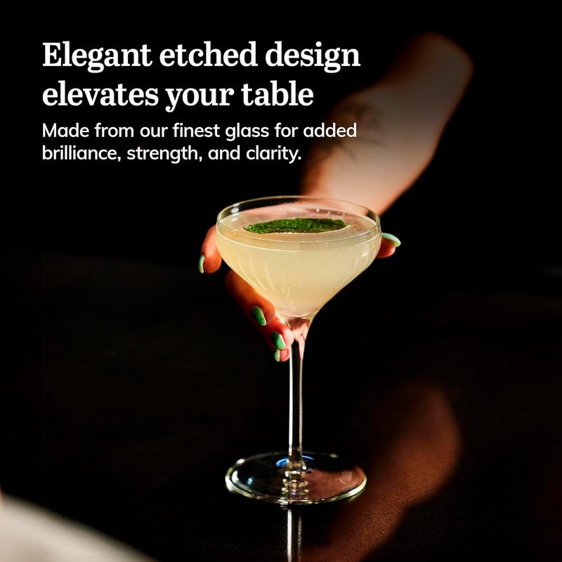 LIBBEY Signature Greenwich Coupe Cocktail Glasses Set of 4, Dishwasher Safe 8 Oz Coupe Wine Glasses, Stemmed Cocktail Glasses for Weddings, Birthdays - Image 5