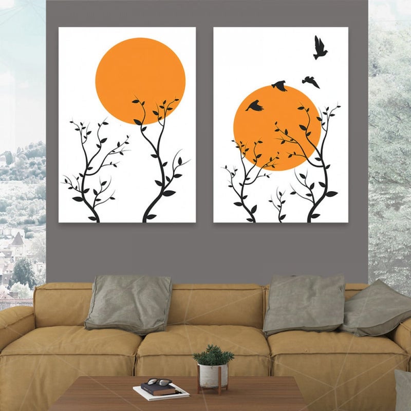 ماركتنا لوحة قماشية ثنائية بتصميم مودرن بمقاس اجمالي 100×70 سم - Image 1