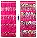 LINPOPUP Hanging Over Door Toy Storage Organizer 24 Pockets Compatible with Lol Omg Dolls Barbie Dolls Surprise Doll Toys Not Included Deeppink 575x22 - Image 3