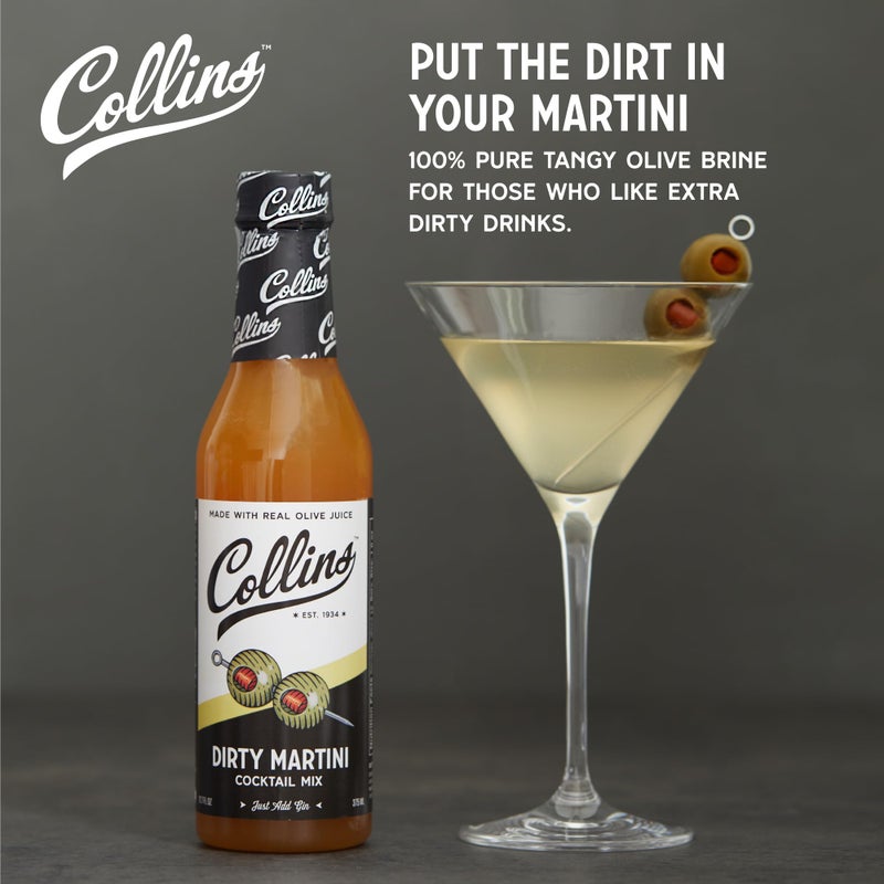 Collins Chicago Collins Dirty Martini Mix, Dirty Martini Olive Brine, Olive Juice for Dirty Martinis, 12.7oz Cocktail Mixer Set of 1 - Image 2