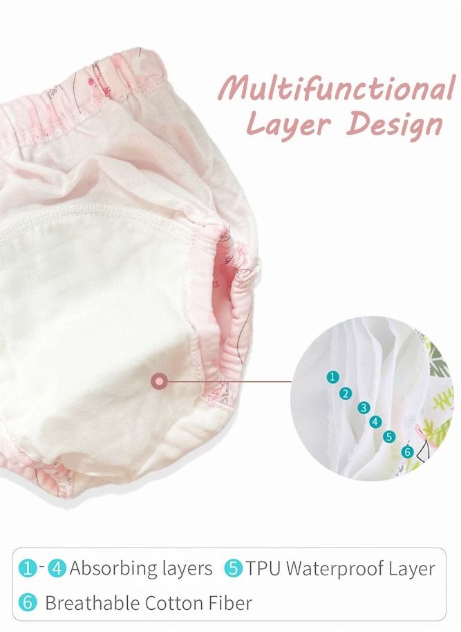 Captaintech 6 Layer Breathable Cotton Training Pants for Baby, Reusable Toddlers Kids Potty Training Underwear, Size L, 2 Count  - Image 3