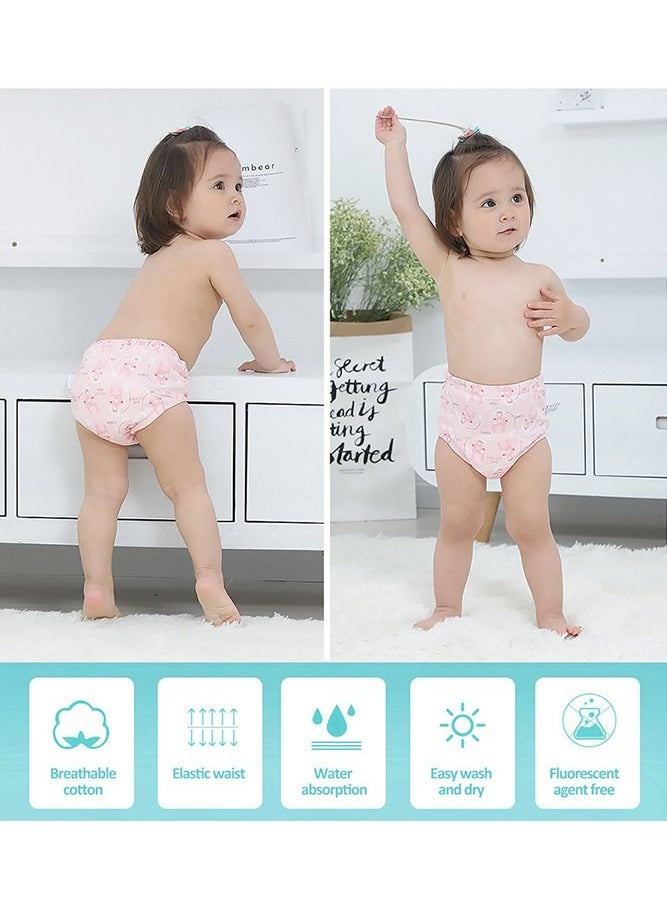 Captaintech 6 Layer Breathable Cotton Training Pants for Baby, Reusable Toddlers Kids Potty Training Underwear, Size L, 2 Count  - Image 4