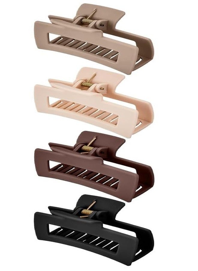 Minta Hair Claw Clips for Women Thick Hair 4 Pack, Strong Hold Hair Clips Banana Clip Large 4.3 Inch And 3.5 Inch Non-Slip Matte Medium Claw Clips for Curly Hair, Neutral Colors - Image 2