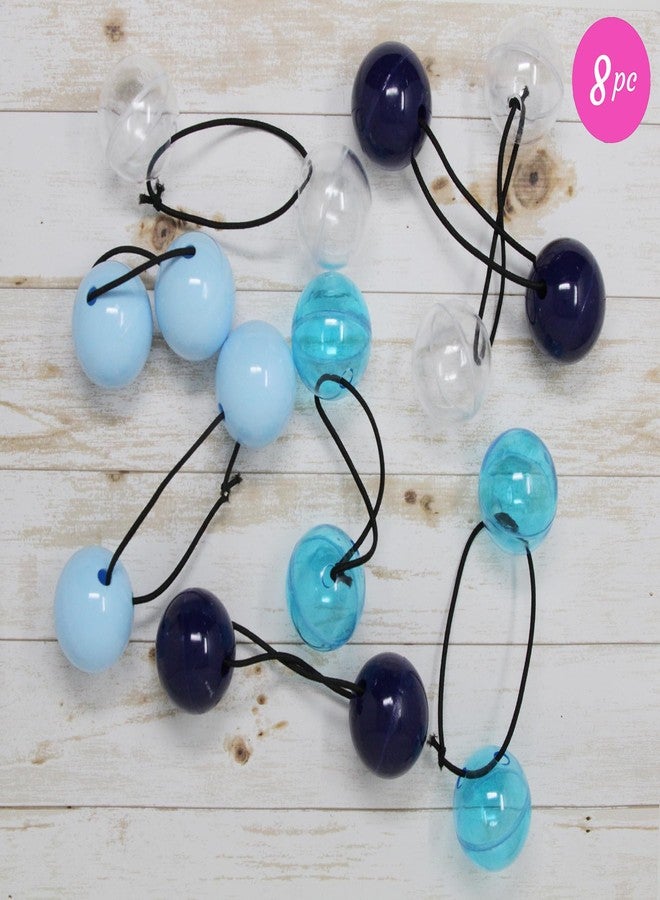 كوكو - بريموم، ٨ قطع من ربطات الشعر الكروية الكبيرة جدًا. ربطات شعر مطاطية ٣٢ مم، حاملات ذيل حصان كروية. إكسسوارات مطاطية ملونة للأطفال والفتيات والنساء من جميع الأعمار (مزيج أزرق) - Image 4