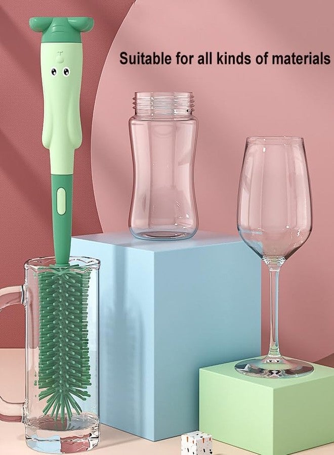 Abhaymart 3-in-1 Cleaning Brushes for Baby Bottles, Straw & Nipple, BPA-Free Soft Silicone Bristles, Easy to Clean Bottles Corner, Hidden Storage & Adorable Design Cleaner (Multi Colour) (3-in-1) - Image 2