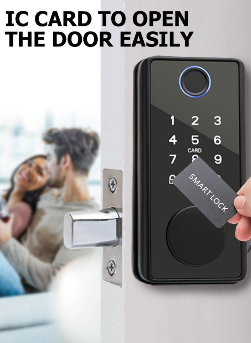 شاربدو قفل الباب الذكي ، قفل كلمة المرور الإلكترونية متعددة الوظائف ، تنبيهات فورية ، قفل باب البصمة ، لوحة مفاتيح قفل الباب البيومترية deadbolt ، مفاتيح ، بطاقات RFID 2 - Image 4