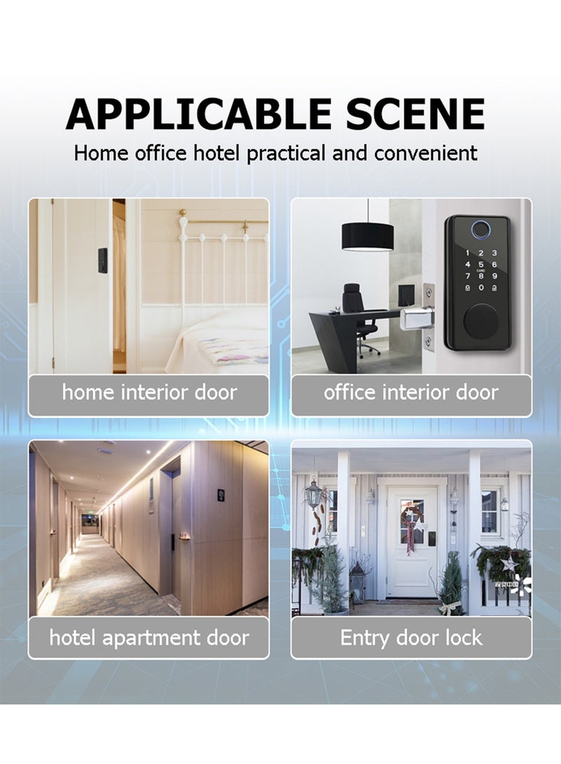 شاربدو قفل الباب الذكي ، قفل كلمة المرور الإلكترونية متعددة الوظائف ، تنبيهات فورية ، قفل باب البصمة ، لوحة مفاتيح قفل الباب البيومترية deadbolt ، مفاتيح ، بطاقات RFID 2 - Image 5