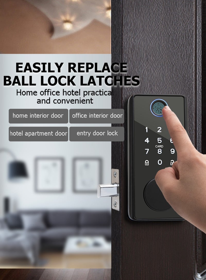 شاربدو قفل الباب الذكي ، قفل كلمة المرور الإلكترونية متعددة الوظائف ، تنبيهات فورية ، قفل باب البصمة ، لوحة مفاتيح قفل الباب البيومترية deadbolt ، مفاتيح ، بطاقات RFID 2 - Image 2