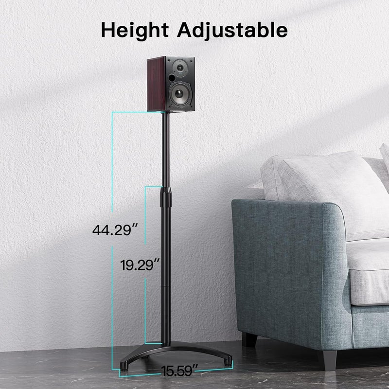 PERLESMITH Speaker Stand Adjustable - Extend 20" to 44" - Holds Satellite Speakers & Small Bookshelf Speakers up to 9 lbs, Floor Stands Compatible with Sony Bose Polk JBL Yamaha and Others - 1 Pair - Image 3