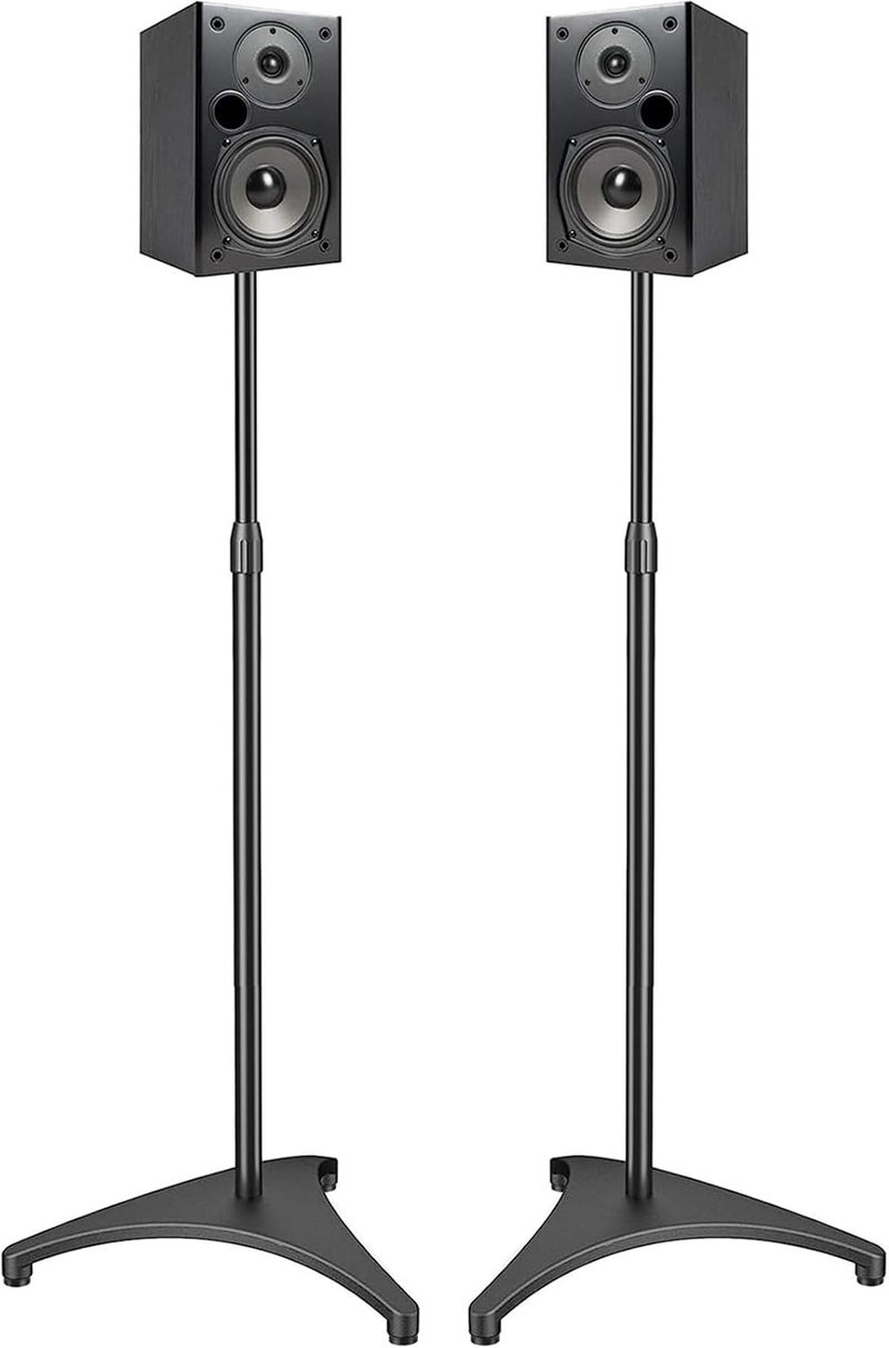 PERLESMITH Speaker Stand Adjustable - Extend 20" to 44" - Holds Satellite Speakers & Small Bookshelf Speakers up to 9 lbs, Floor Stands Compatible with Sony Bose Polk JBL Yamaha and Others - 1 Pair - Image 1