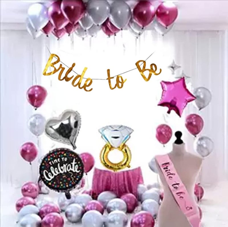 SOI Bride To Be Decoration Set Combo - 36 Pcs | Bachelorette Party Decorations | Metallic Balloons For Decorations | Bride To Be Sash | Bridal Shower Decorations Kit | Bachelorette Party Decorations - Image 5