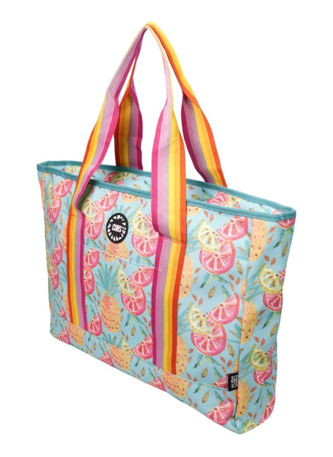 CUBS - Tote Bag Multicolor Large Pink Lemonade & Pineapples - Image 1