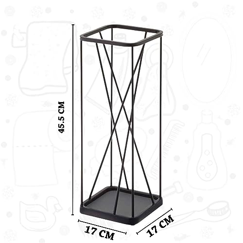 Decorlay Metal Umbrella Stand for Entryway – Umbrella, Canes, Sticks Rack Holder for Wet Umbrellas, Dampness & Monsoon Weather (Black) (Black) - Image 4