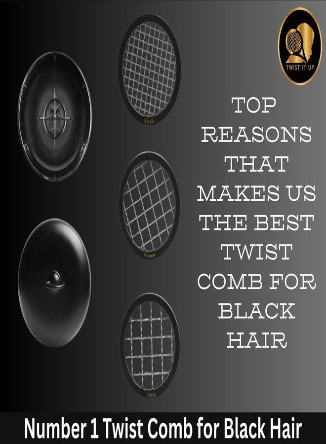 Twist It Up V5 Modular Dome Comb - 3-in-1 Hair Twisting Tool for Black Men's Curls and Hair Sponging - Alternative to Tennis Racket Combs - Image 3