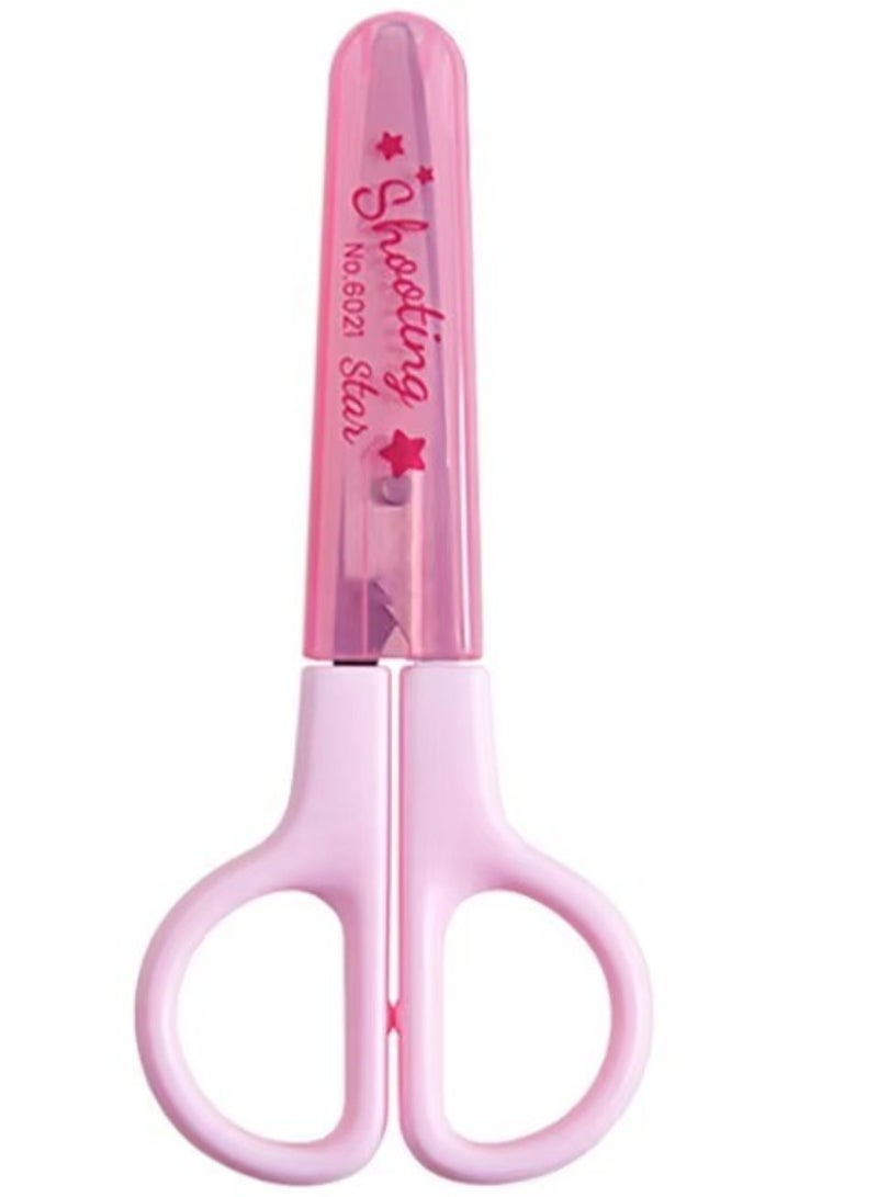 Huitich Mini Student Safety Scissors with Protective Cover Cute Design for Kids & School Use - Image 1