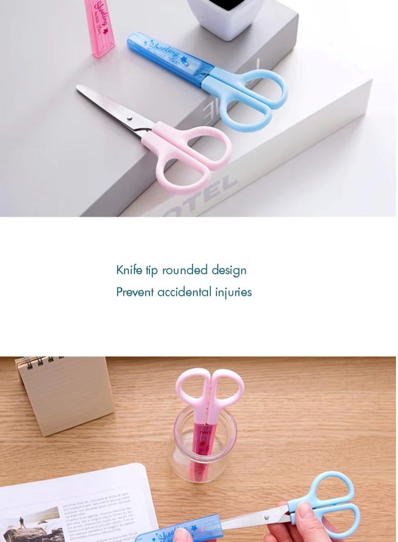 Huitich Mini Student Safety Scissors with Protective Cover Cute Design for Kids & School Use - Image 4