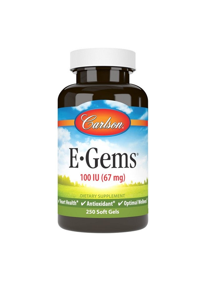 كارلسون - إي-جيمز، 100 وحدة دولية، لصحة القلب والعافية المثلى، مضاد للأكسدة، 250 كبسولة هلامية ناعمة - Image 1