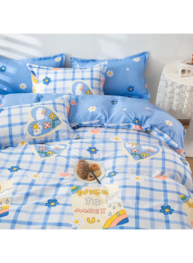 Sharpdo 4-Pieces Bed Sheet Set Polyester Soft Quilt Cover With 1Quilt Cover 150*200cm 1 Flat Sheet and 2 Pillowcases - Image 2