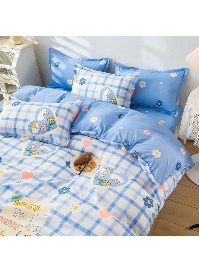 Sharpdo 4-Pieces Bed Sheet Set Polyester Soft Quilt Cover With 1Quilt Cover 150*200cm 1 Flat Sheet and 2 Pillowcases - Image 3