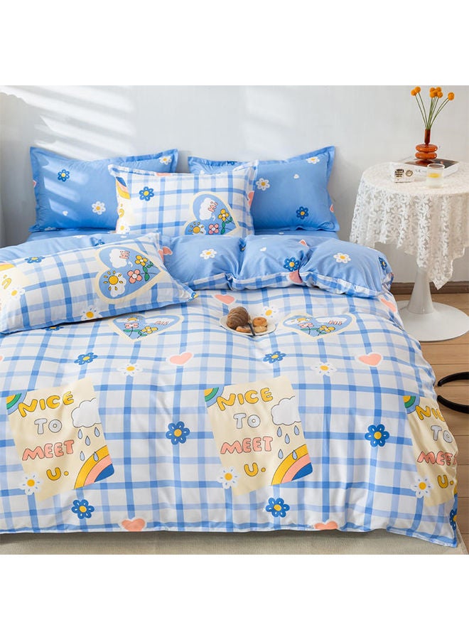 Sharpdo 4-Pieces Bed Sheet Set Polyester Soft Quilt Cover With 1Quilt Cover 150*200cm 1 Flat Sheet and 2 Pillowcases - Image 4