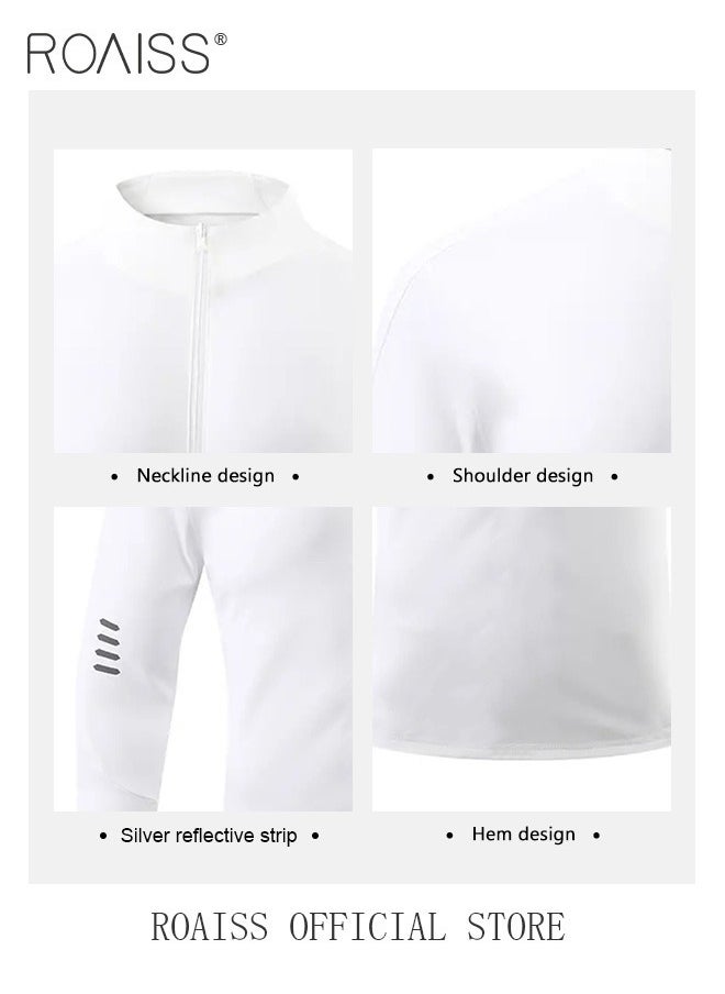 Men Quick Dry and Breathable Round Neck Sweatshirt with Quarter Zip Long Sleeve Athletic Shirts Slim Fit Top for Running Basketball Workout Gym - pzsku/ZC8F07082BCE9B36854B7Z/45/_/1709690734/6e56b483-c22d-41f2-bab7-d15db4b1936b